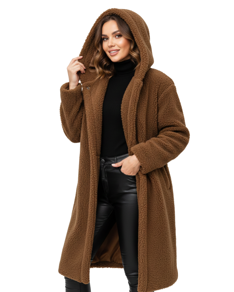 Nelia Manteau Nallenaiselle Naiselle – Pehmeä ja Lämmin Ylimitoitettu Takki Tyylikkäisiin Talvipukeutumisiin