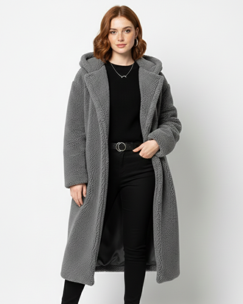 Nelia Manteau Nallenaiselle Naiselle – Pehmeä ja Lämmin Ylimitoitettu Takki Tyylikkäisiin Talvipukeutumisiin