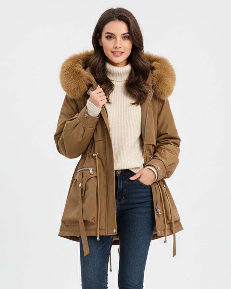 Nina Damen-Wintermantel – Elegante Warme Jacke mit Schmeichelhafter Passform & Thermoisolierung