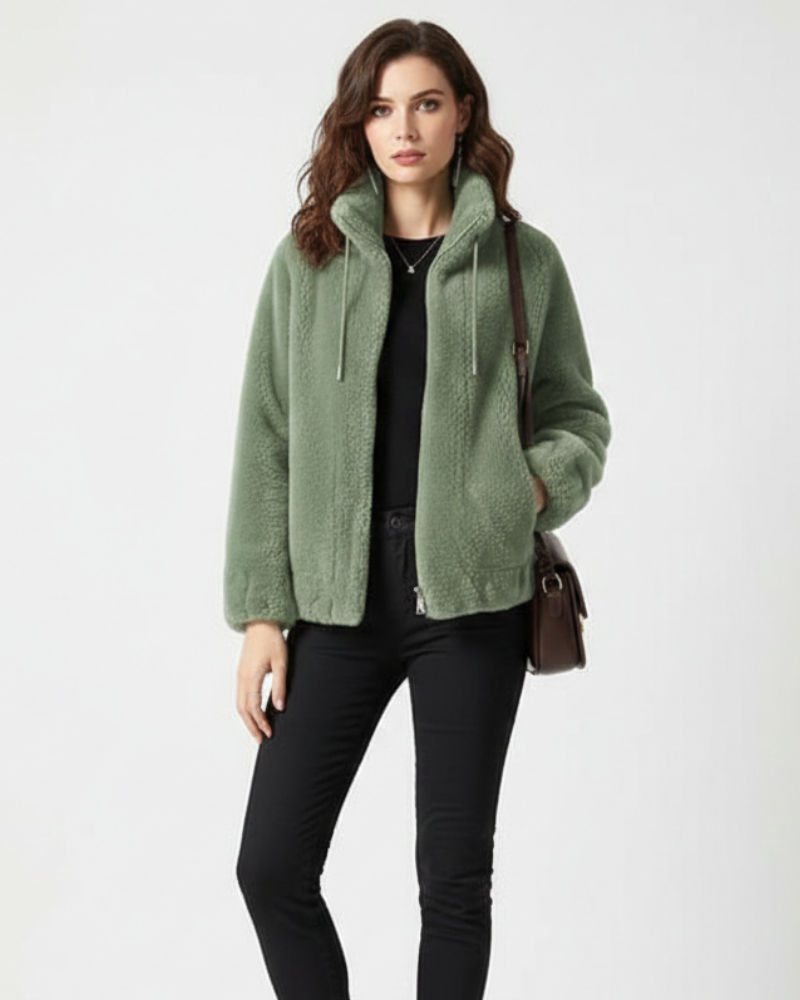 Μπλεζ Ζακέτα Πολική Διπλής Όψης Γυναικεία – Επενδεδυμένη, Με Γιακά Ψηλό & Θερμότητα Χειμώνα