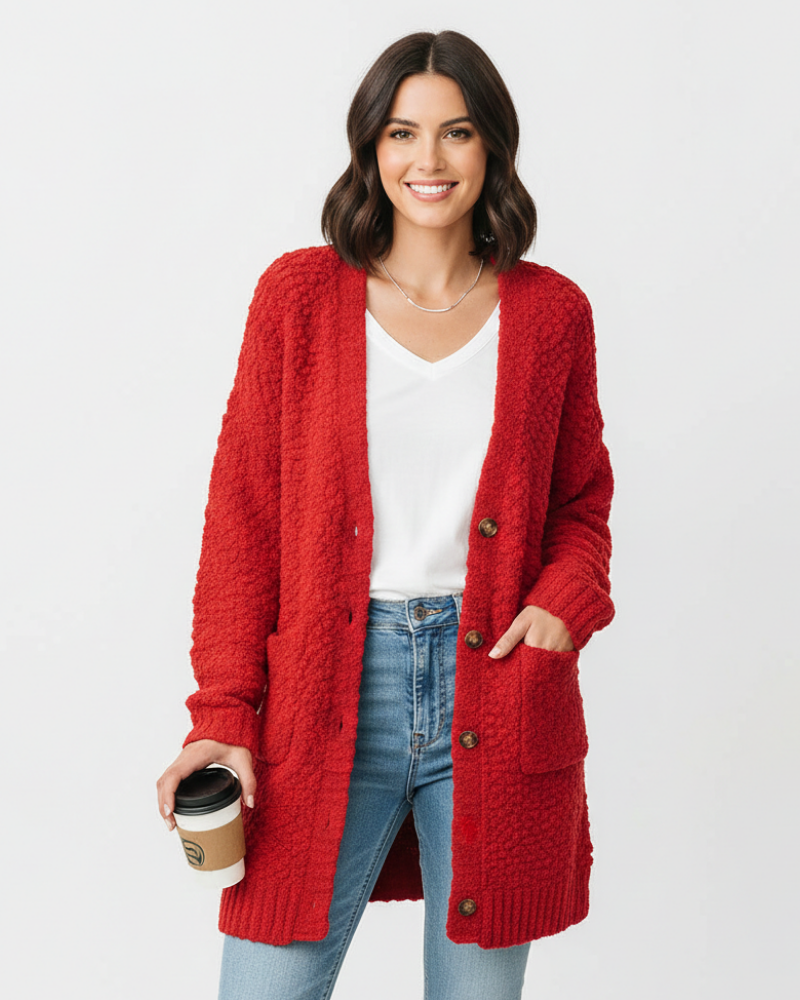 Milas Dame Plysvest – Blød Casual Vest med Lommer og Afslappet Pasform