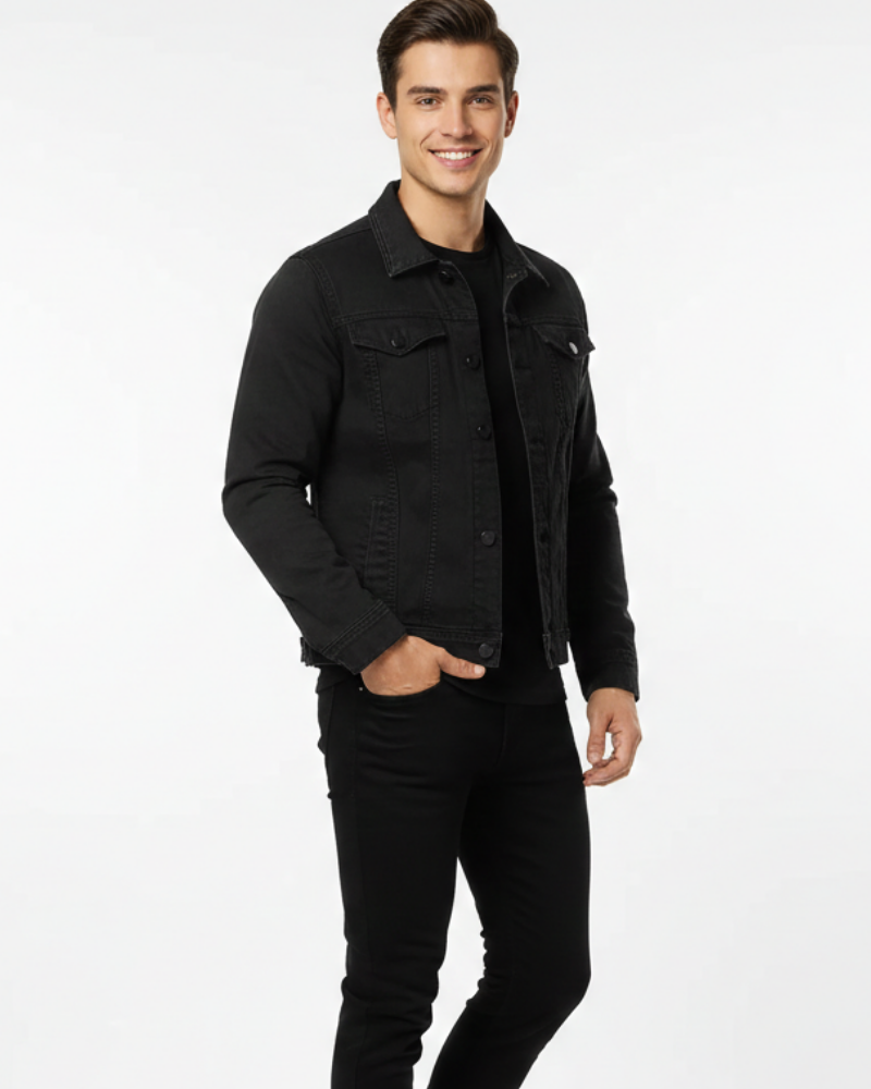 Zivex Veste en Jean Homme – Denim Classique en Coton avec Boutons et Poches Poitrine