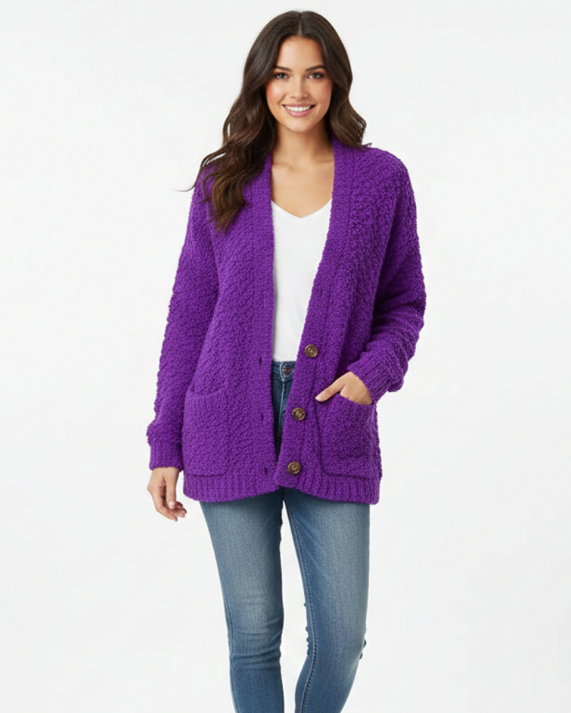 Milas Dame Plysvest – Blød Casual Vest med Lommer og Afslappet Pasform