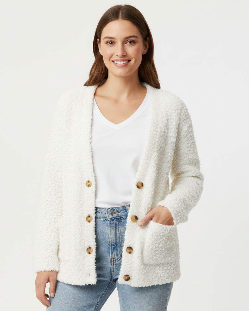 Milas Dames Pluche Vest – Zacht Casual Gilet met Losse Pasvorm en Zakjes