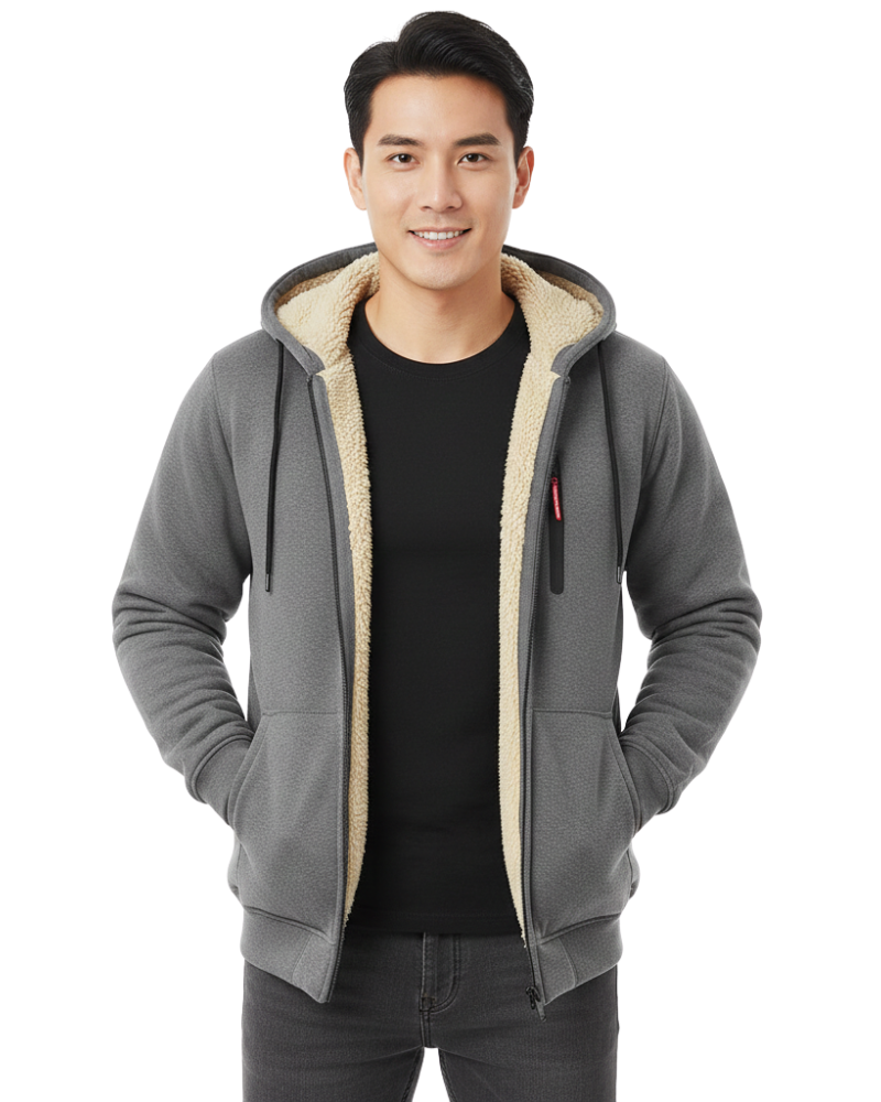 Zedrick Hoodie Zippée Homme – Sweat Doublé Chaud avec Capuche Confortable