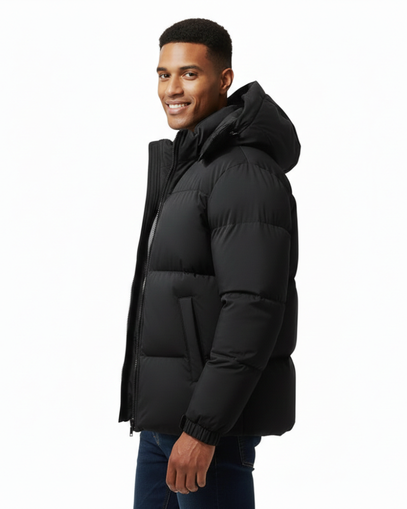 Zavier Men's Quilted Jacket with Hood – Lightweight, Water-Repellent, and Warm Puffer Jacket