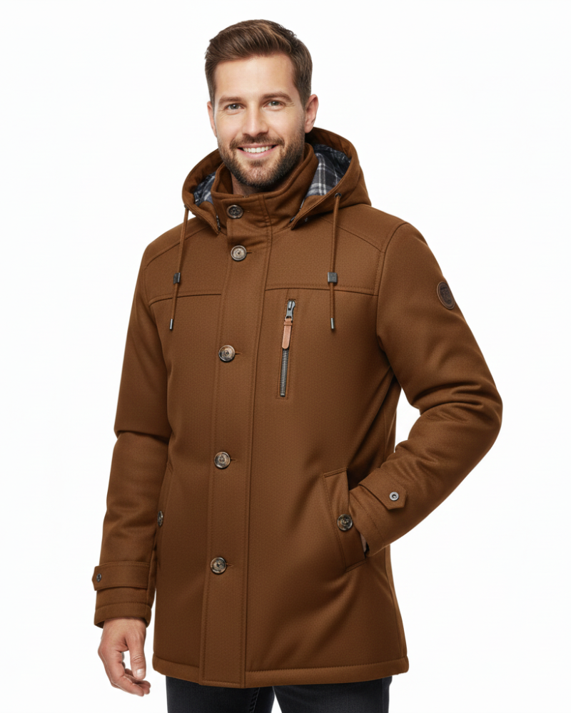 Ricardo Veste Hiver Homme – Manteau Slim Fit avec Capuche, Poches Pratiques & Finition Moderne