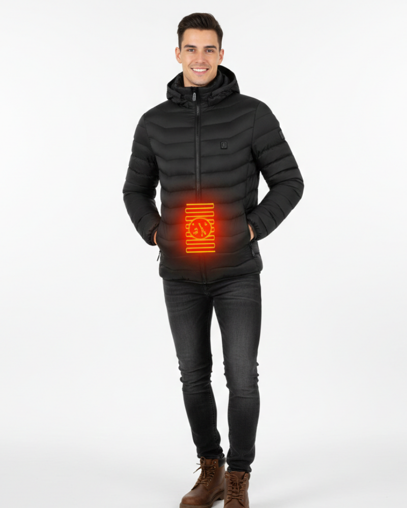 Чоловіча зимова куртка Axel з м'якої тканини, водонепроникна, з каптуром і вбудованим обігрівом