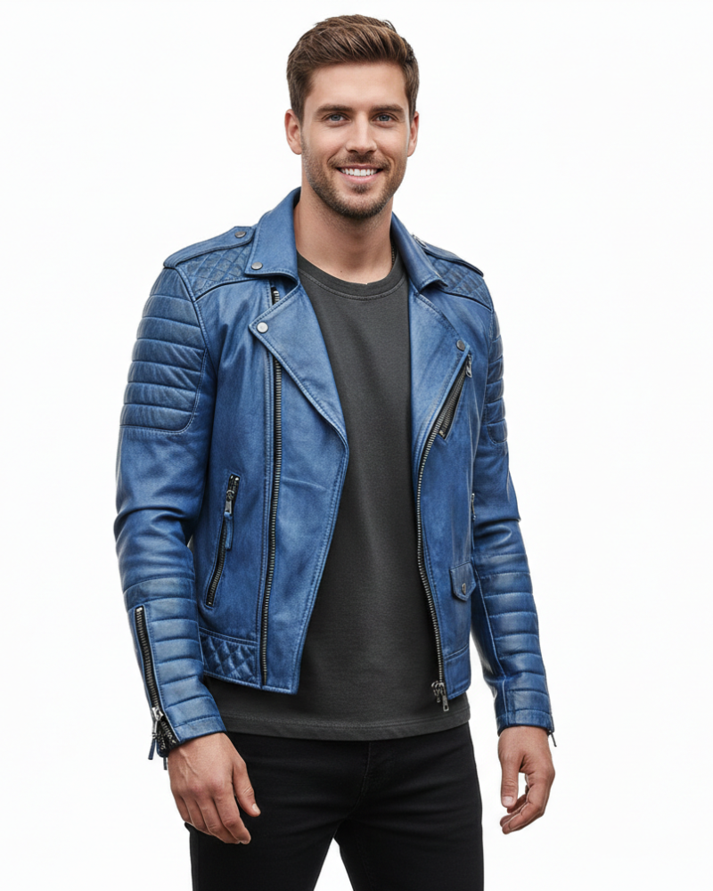 Amos Kurtka Motocyklowa Męska z Zamkiem Błyskawicznym – Nowoczesny Styl i Komfortowy Krój