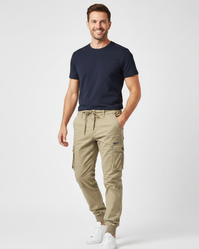 Theodore Pantalon Cargo Homme à Taille Élastique – Pantalon Casual Confortable