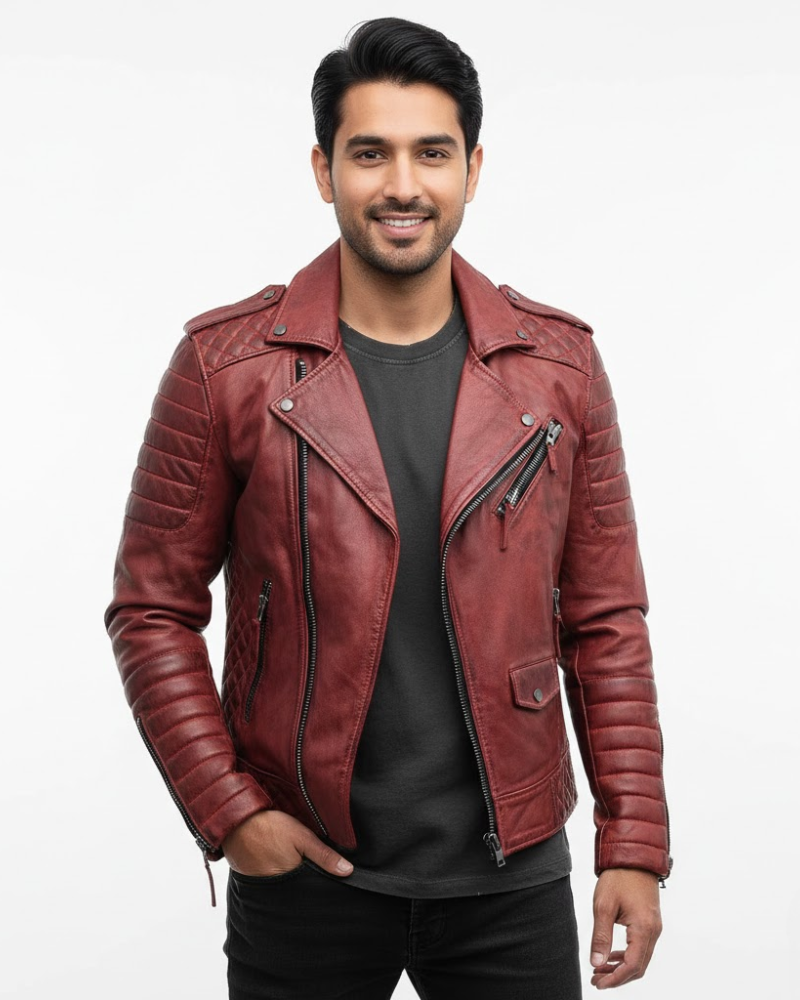 Amos Kurtka Motocyklowa Męska z Zamkiem Błyskawicznym – Nowoczesny Styl i Komfortowy Krój