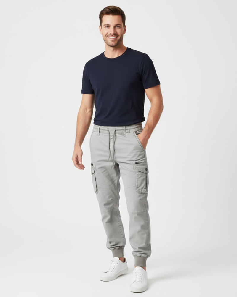 Theodore férfi cargo nadrág rugalmas derékrésszel – kényelmes hétköznapi nadrág