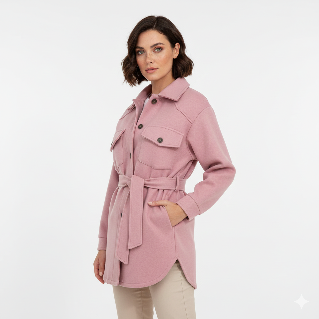 Jaze Mode Women's Polo Jacket – Casual Fit with Notched Collar & Buttoning