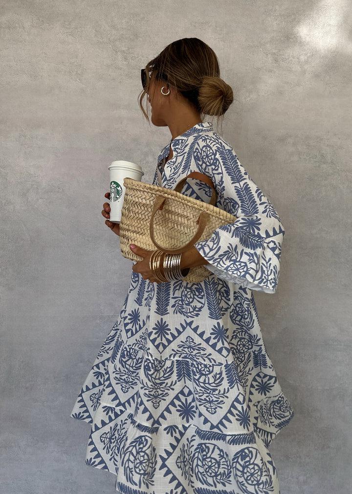 Abito lungo da donna Anastasia – Abito estivo bohémien con scollo a V e stampa floreale ariosa