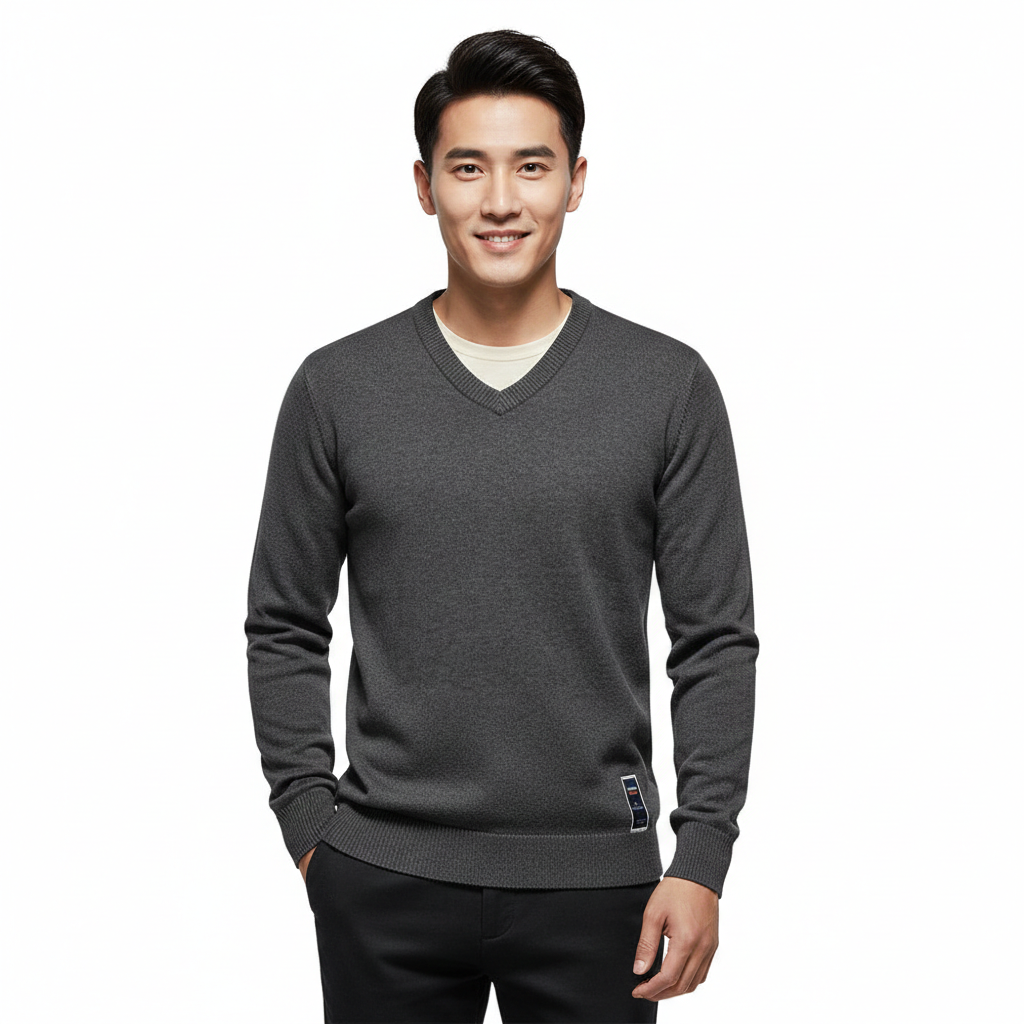 Koen Maglione Uomo Casual Elegante – Tessuto Morbido Traspirante & Stile Versatile