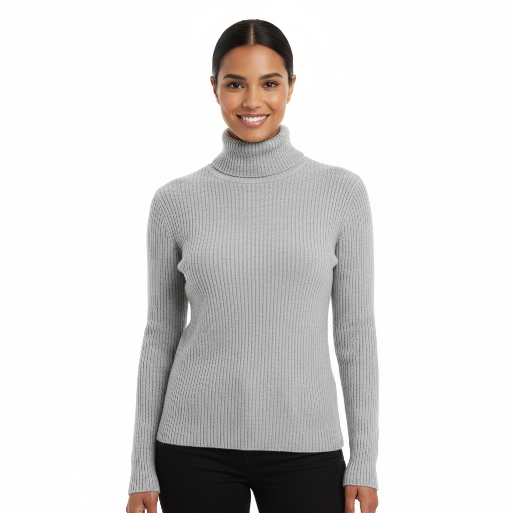 Léa Pull Col Roulé Femme – Pull en Cachemire Doux à Coupe Ajustée et Élégante
