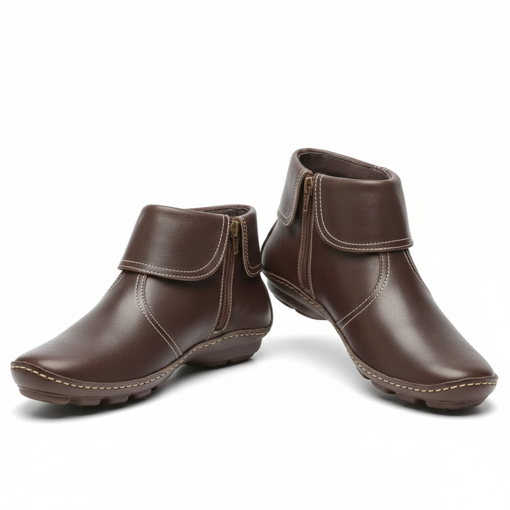 Leila Stivali Donna – Stivaletti Impermeabili in Pelle Morbida con Suola Antiscivolo