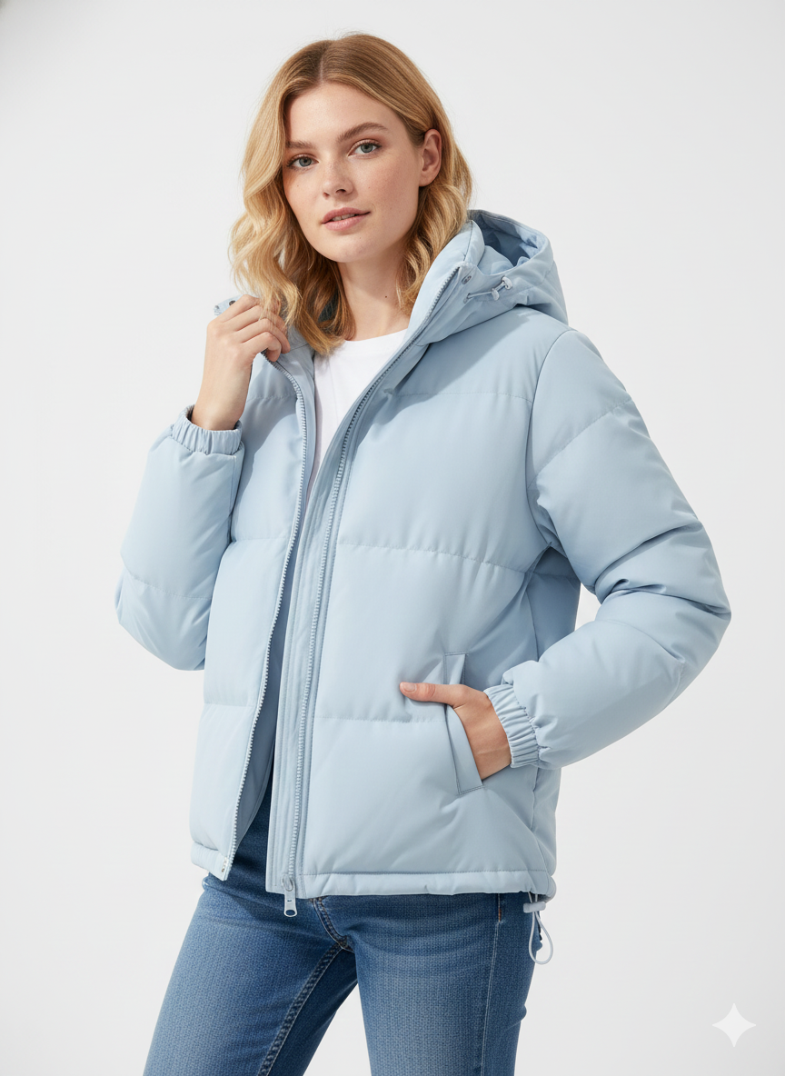 Lindyn naisten toppaliivi – lämmin takki hupulla ja mukavalla suoralla leikkauksella