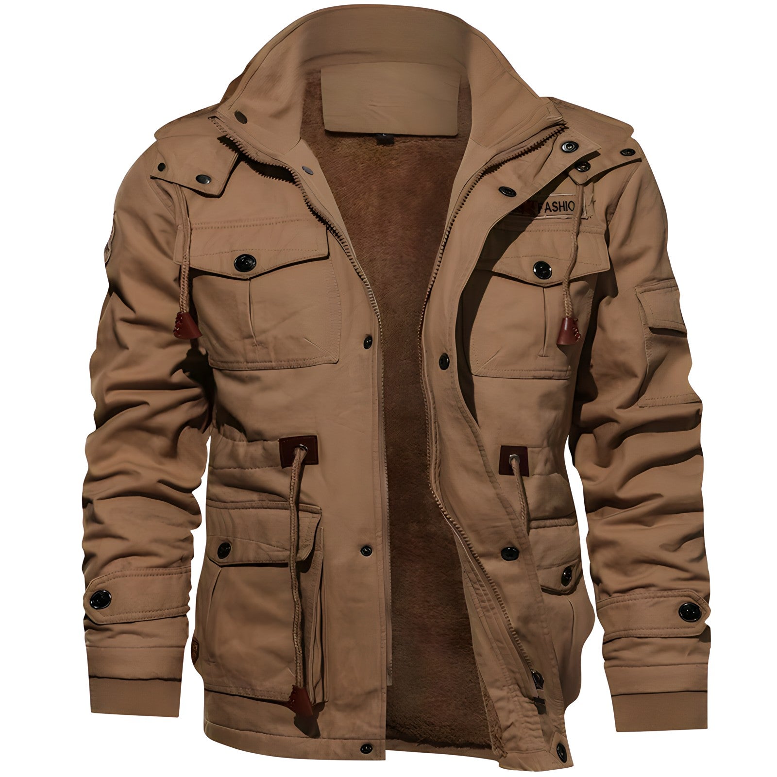 Logan Veste Militaire Homme – Manteau Imperméable mit Fleecefutter & verstellbarer Taille