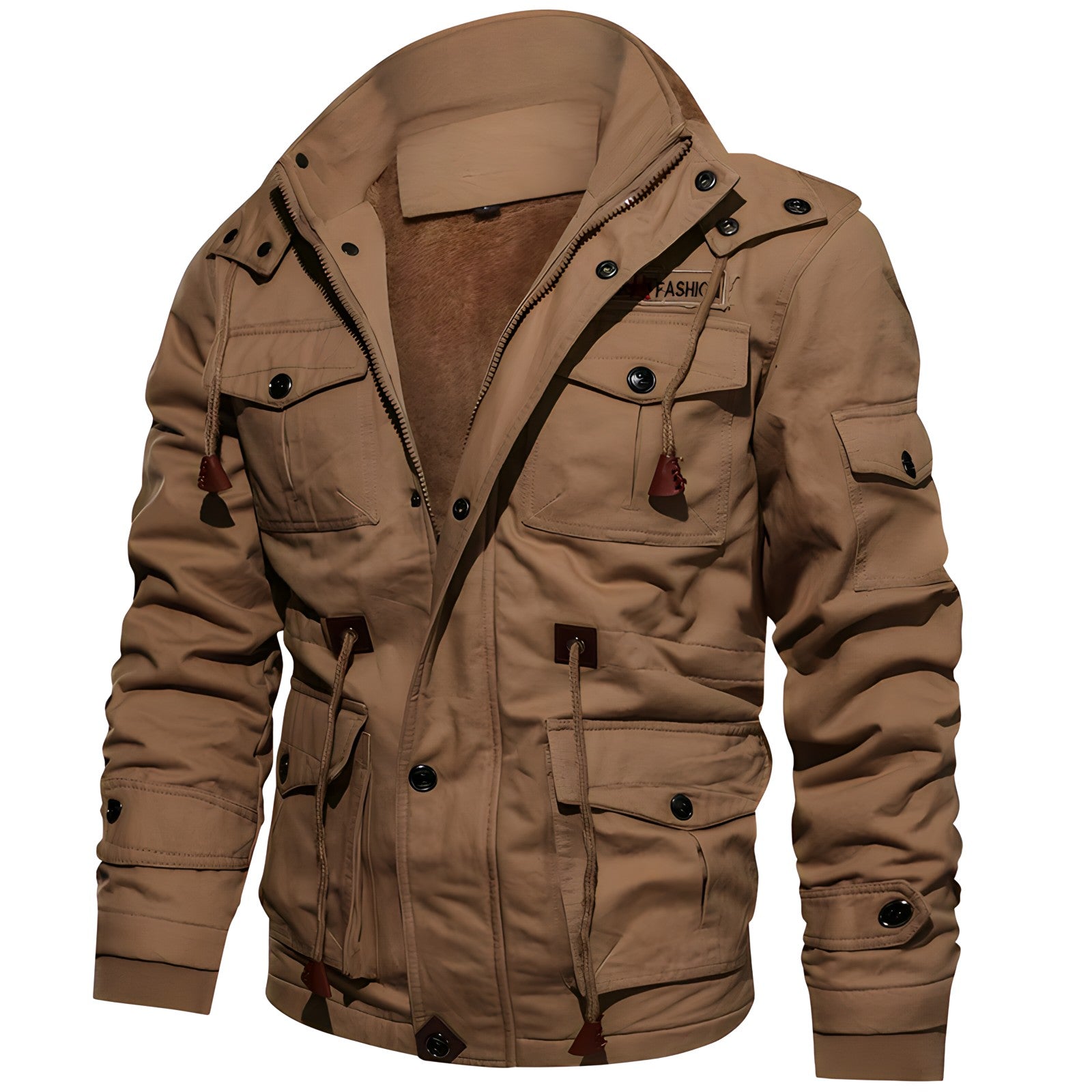 Logan Veste Militaire Homme – Manteau Imperméable mit Fleecefutter & verstellbarer Taille