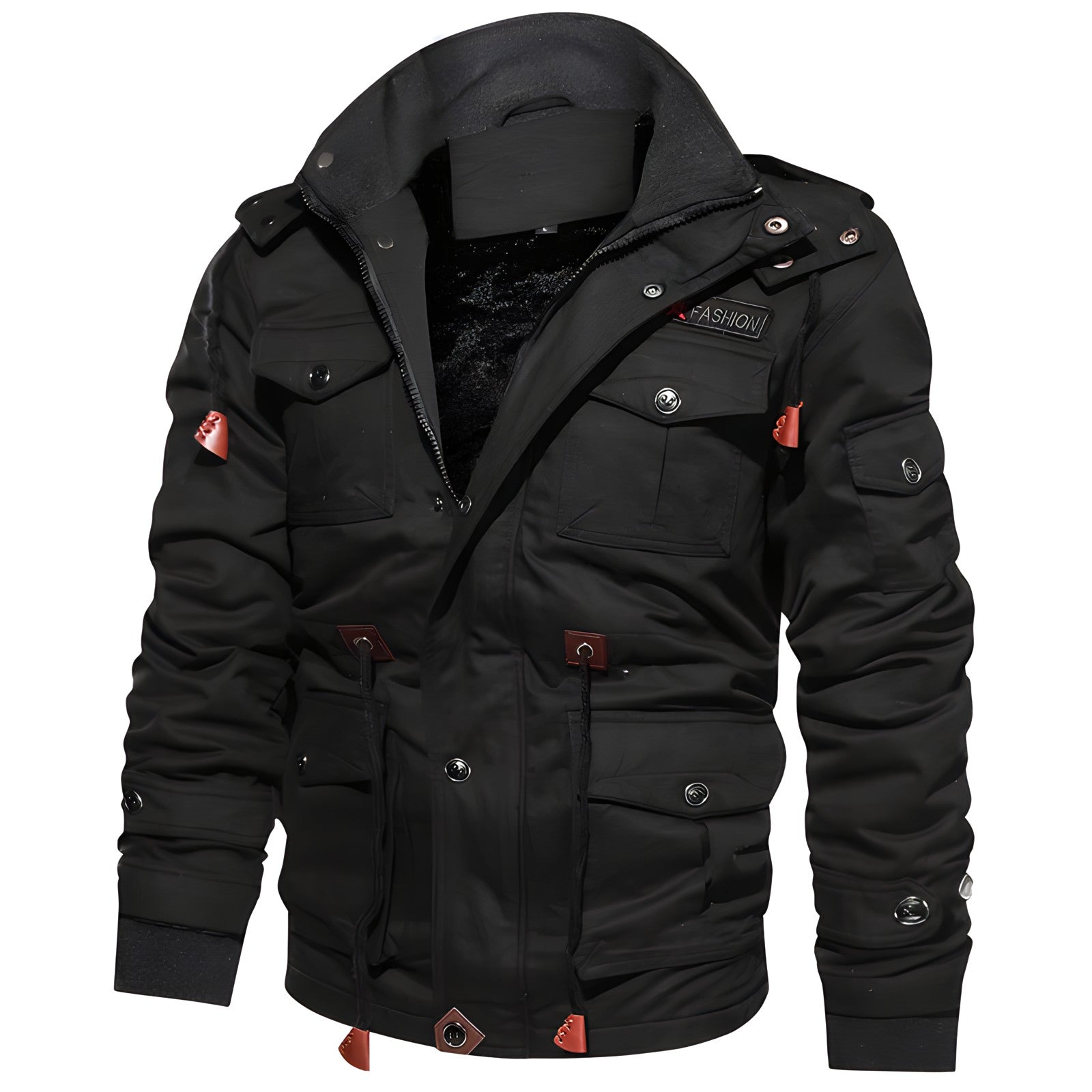 Logan Veste Militaire Homme – Manteau Imperméable mit Fleecefutter & verstellbarer Taille
