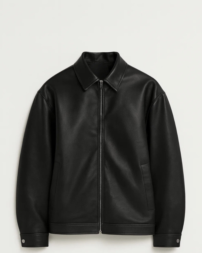 Mason Giacca in Pelle Uomo – Taglio Moderno, Design Semplice e Chiusura con Cerniera