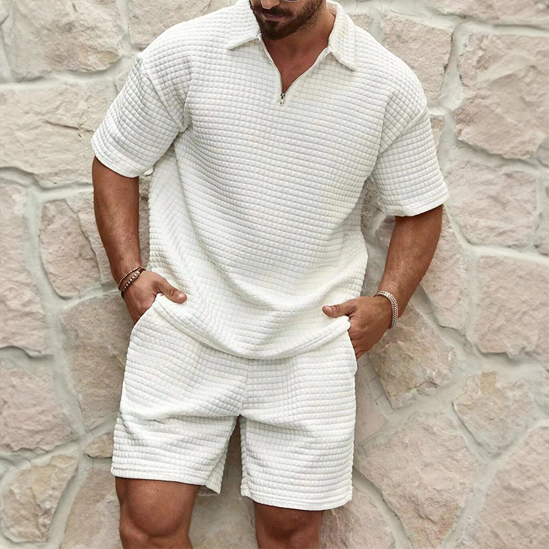 Silas Ensemble Homme de Luxe – Polo en Coton Respirant et Short Assorti, Confort Estival