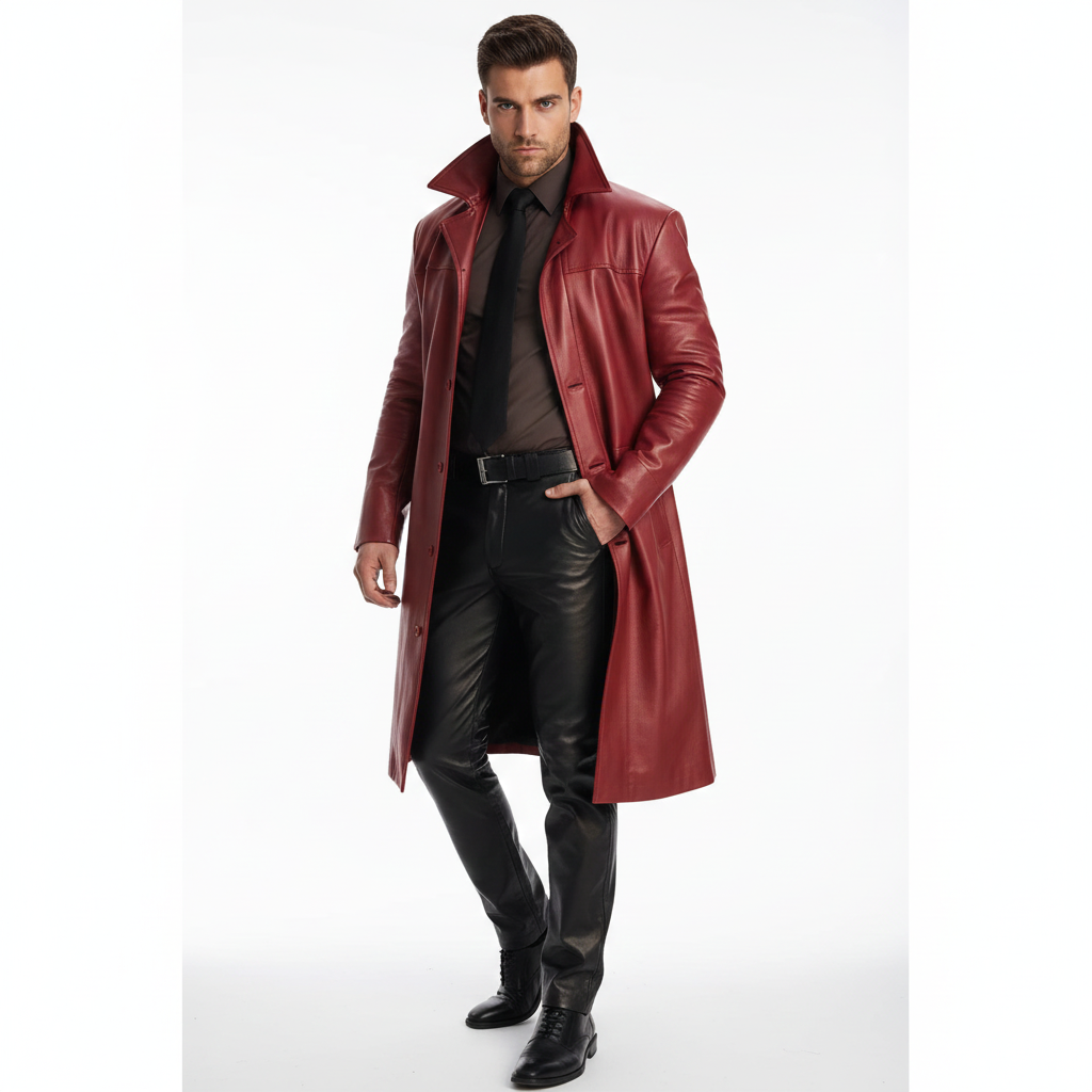 Marlo Trench Long Homme – Manteau Élégant à Boutonnage Classique Coupe Moderne