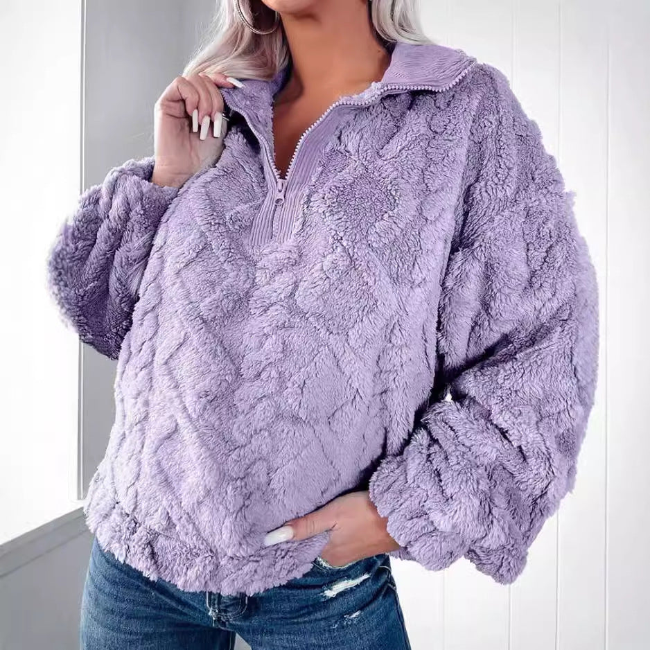 Lyka Sweatshirt Femme – Pull Doux Unicolore à Manches Longues au Style Confortable