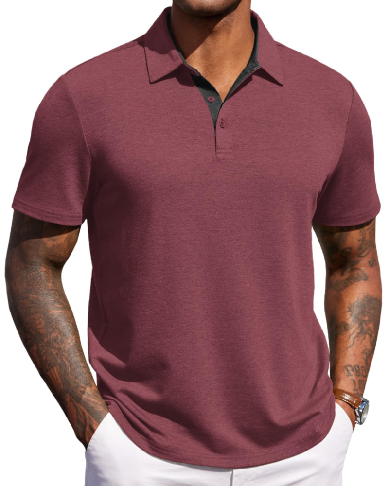 Maxime Polo Homme – Polo Manches Courtes Respirant, Style Golf & Casual Élégant