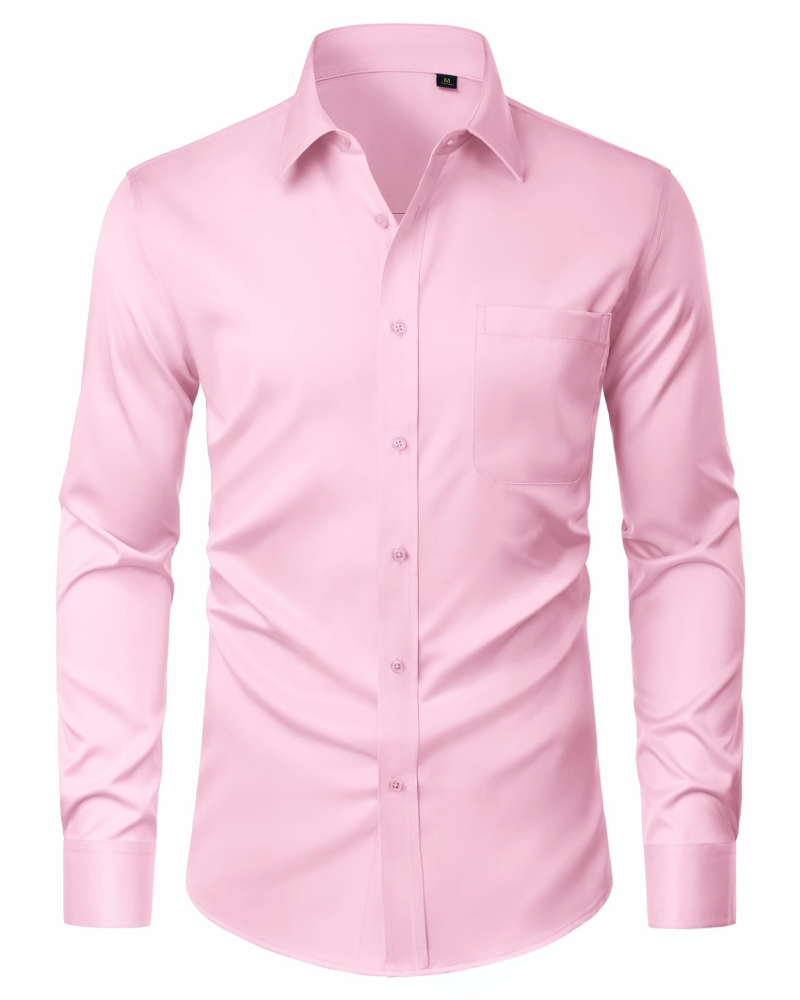 David Chemise Homme – Chemise Anti-Taches Stretch, Sans Plis & Manches Longues