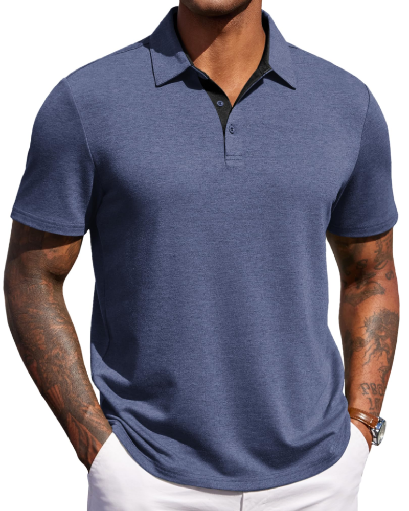 Maxime Polo Homme – Polo Manches Courtes Respirant, Style Golf & Casual Élégant