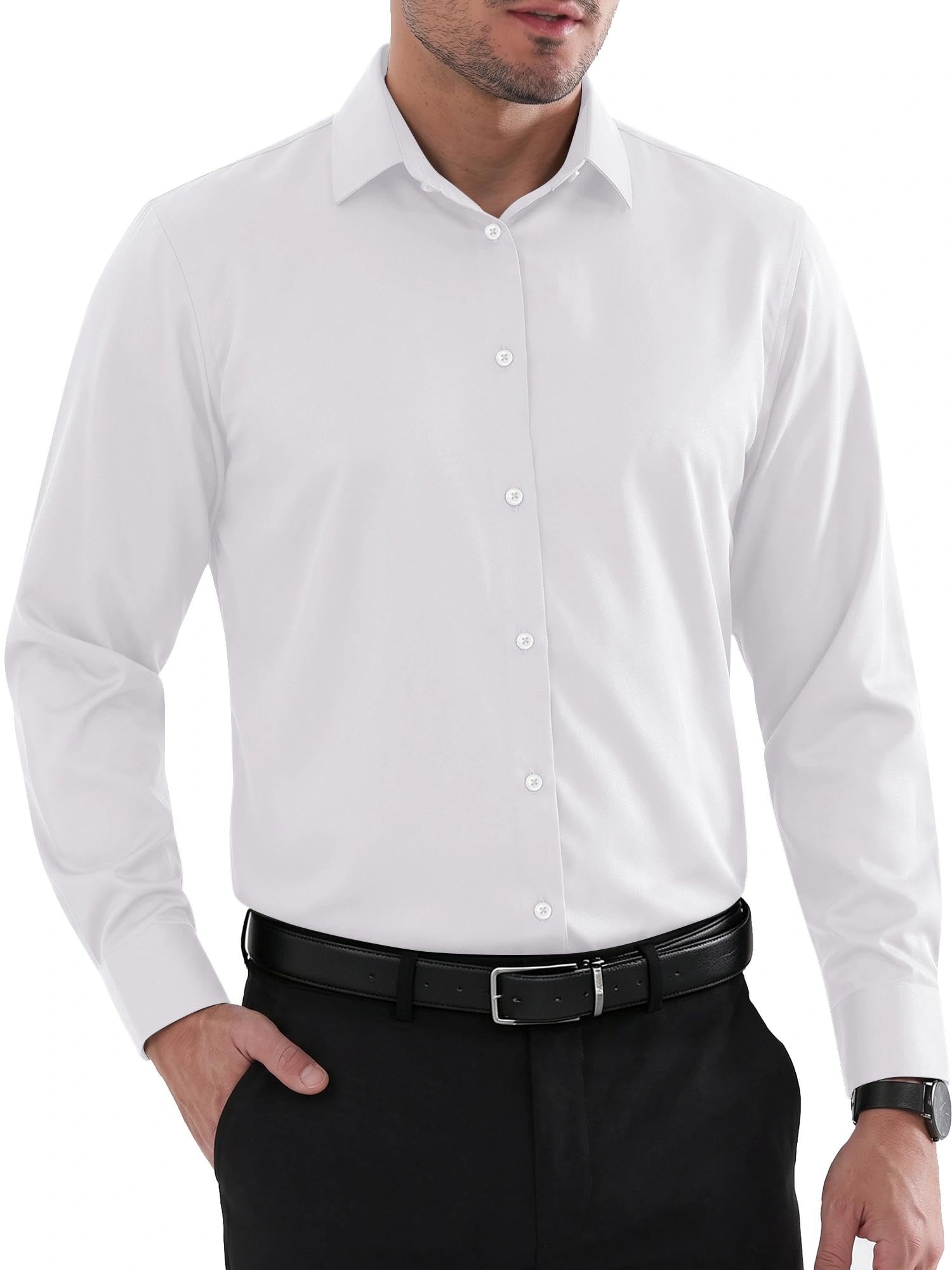 Louie Chemise Homme – Chemise Sans Plis Regular Fit, Col Renforcé & Manches Longues