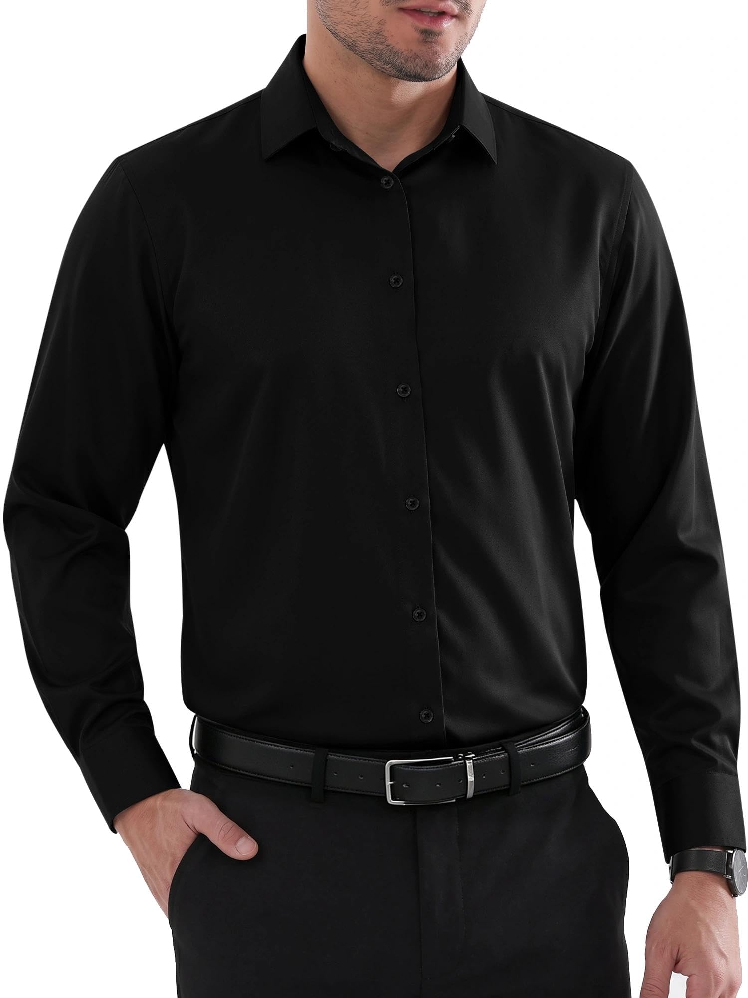 Louie Chemise Homme – Chemise Sans Plis Regular Fit, Col Renforcé & Manches Longues