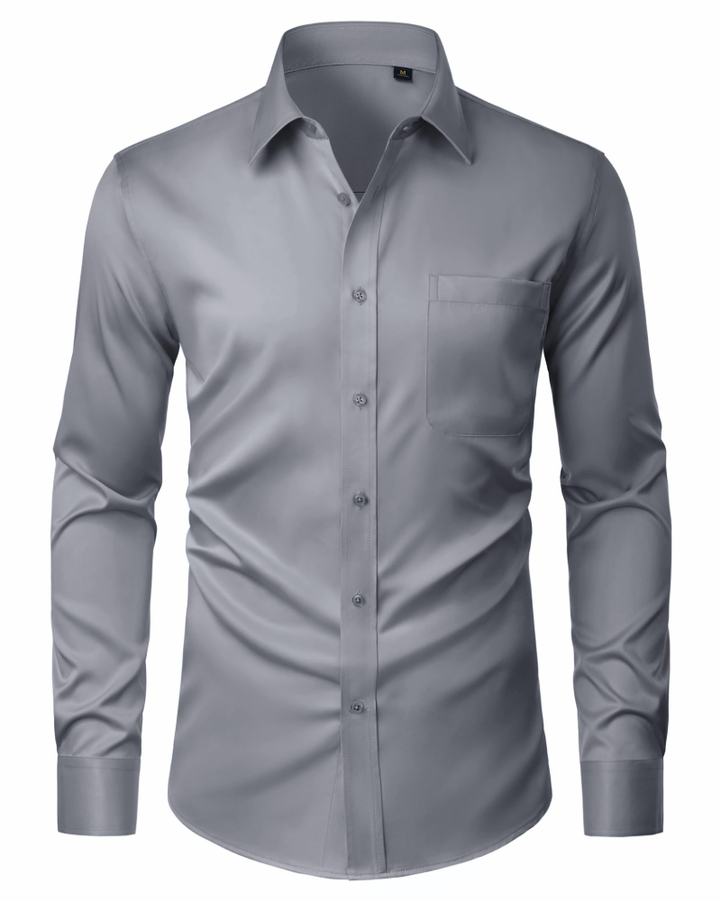 David Chemise Homme – Chemise Anti-Taches Stretch, Sans Plis & Manches Longues
