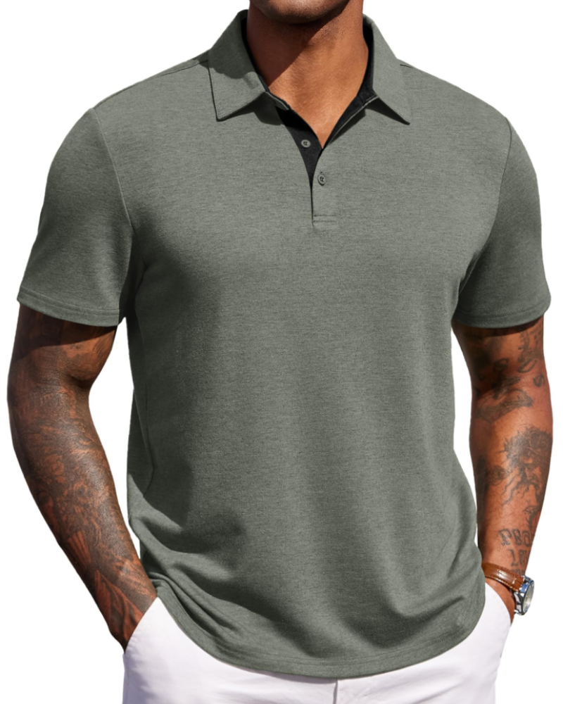Maxime Polo Homme – Polo Manches Courtes Respirant, Style Golf & Casual Élégant