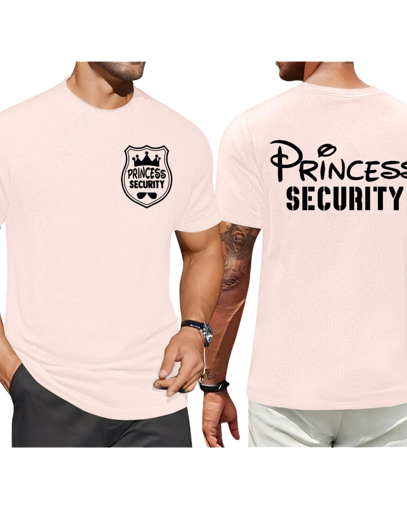 Max tričko pre mužov – Humorné tričko Princess Security, bavlna s elastanom, bežné nosenie