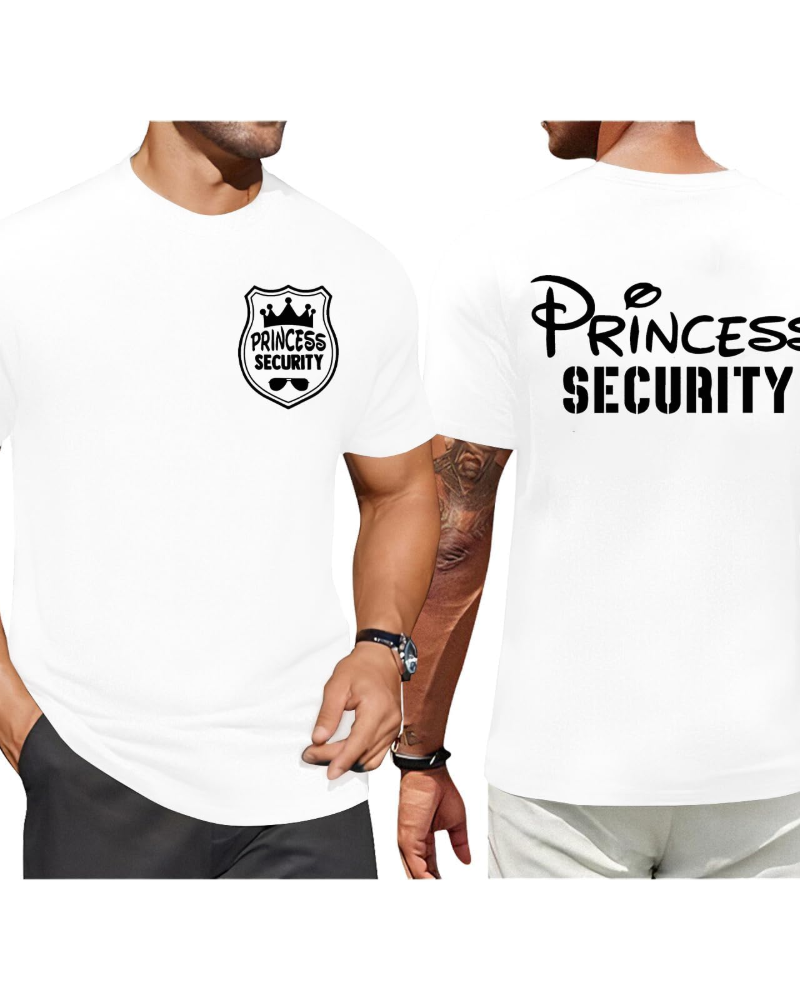 Max tričko pre mužov – Humorné tričko Princess Security, bavlna s elastanom, bežné nosenie