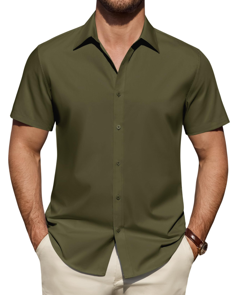 Julius Chemise Homme – Chemise Anti-Taches Stretch Manches Courtes & Style Business