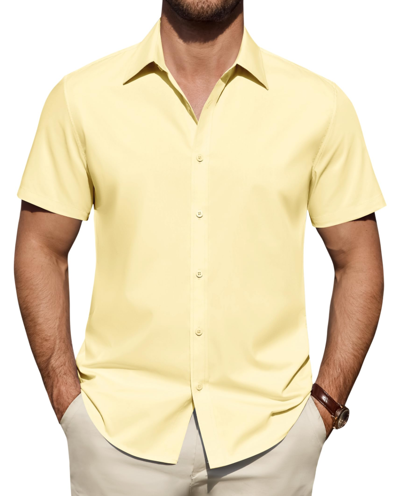 Julius Chemise Homme – Chemise Anti-Taches Stretch Manches Courtes & Style Business
