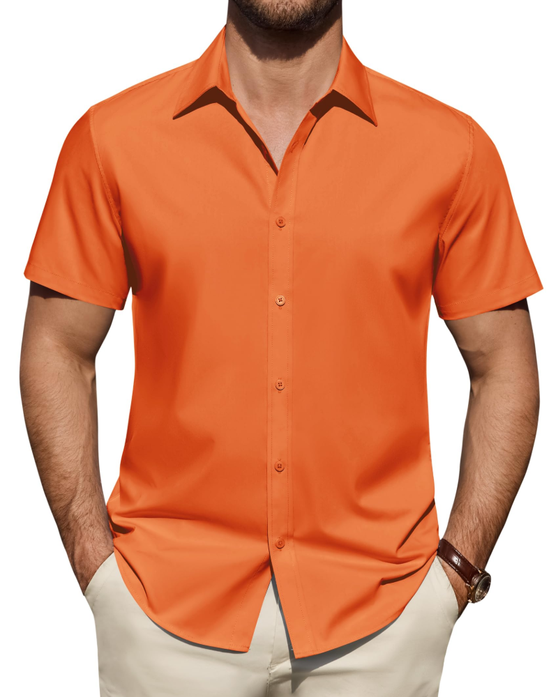 Julius Chemise Homme – Chemise Anti-Taches Stretch Manches Courtes & Style Business
