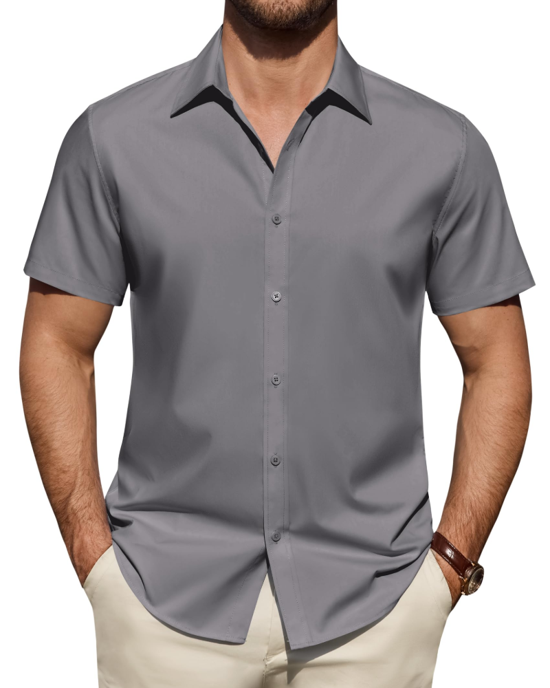 Julius Chemise Homme – Chemise Anti-Taches Stretch Manches Courtes & Style Business