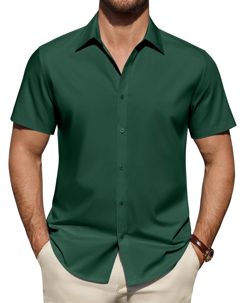 Julius Chemise Homme – Chemise Anti-Taches Stretch Manches Courtes & Style Business