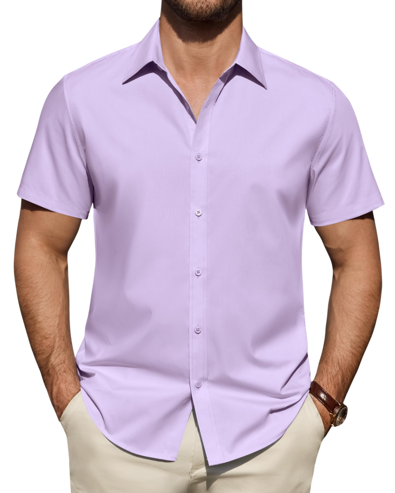Julius Chemise Homme – Chemise Anti-Taches Stretch Manches Courtes & Style Business