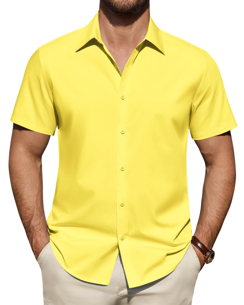 Julius Chemise Homme – Chemise Anti-Taches Stretch Manches Courtes & Style Business
