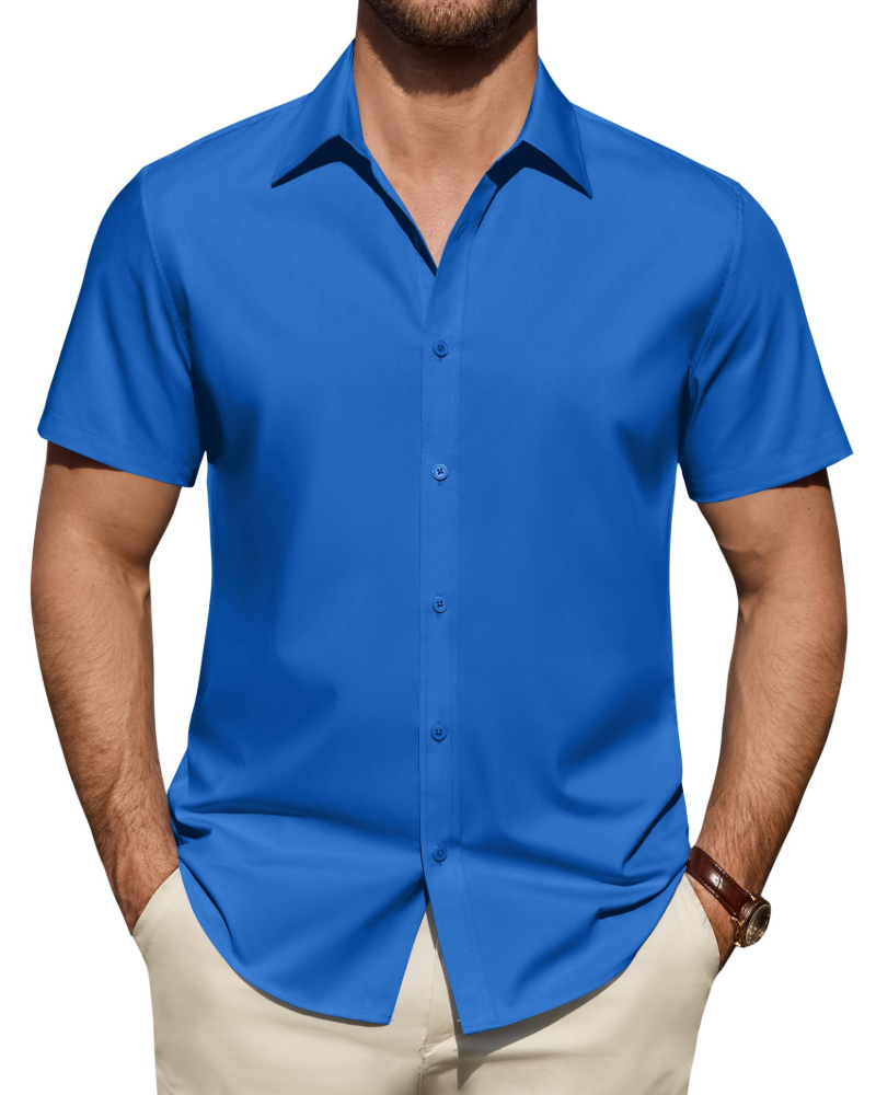Julius Chemise Homme – Chemise Anti-Taches Stretch Manches Courtes & Style Business