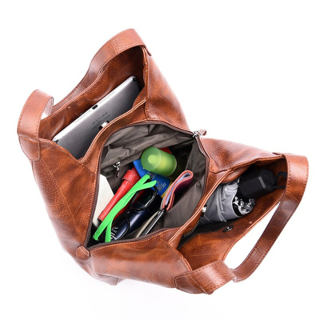 Elowen Sac à Épaule Femme – Luxus aus echtem Leder mit zeitlosem Design und praktischen Fächern