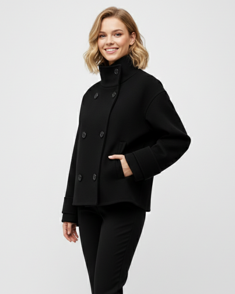 Natalia Manteau Dámský Kabát – Klasické Dvojité Zapínání, Přiléhavý Střih a Elegantní Styl