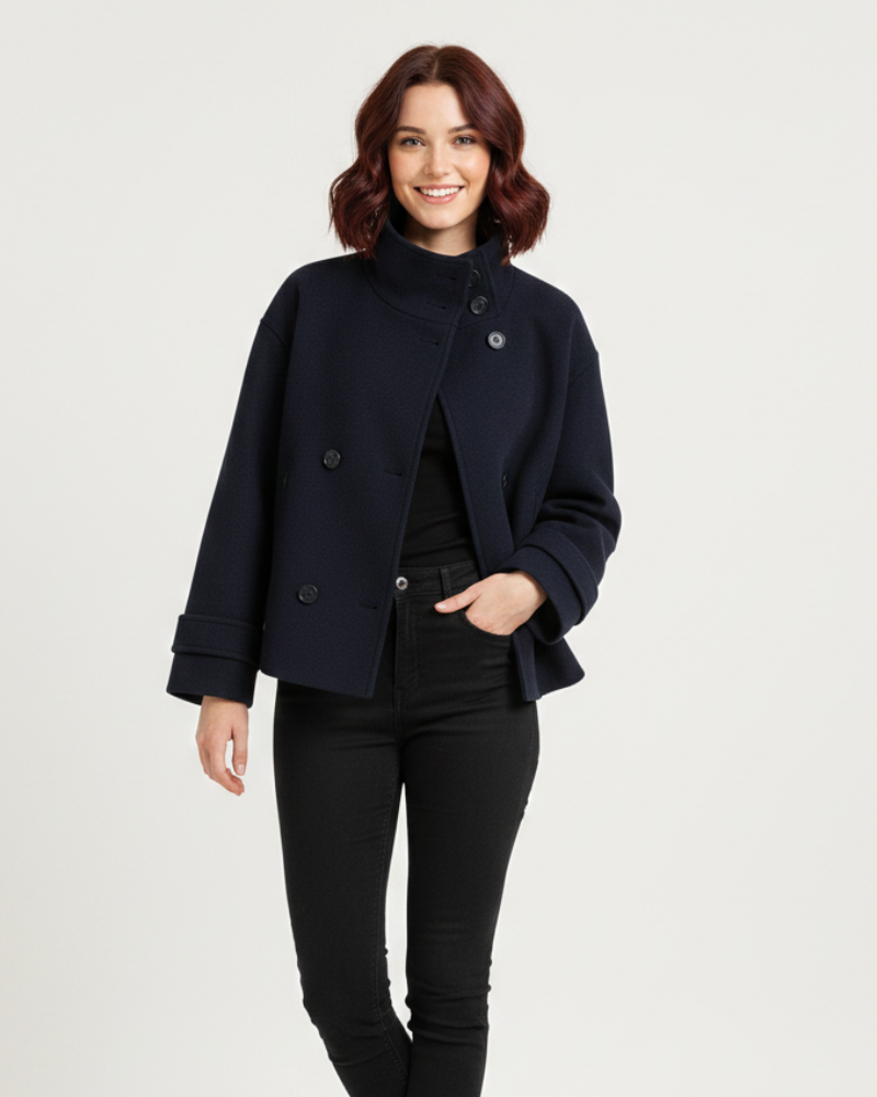 Natalia Manteau Dámský Kabát – Klasické Dvojité Zapínání, Přiléhavý Střih a Elegantní Styl