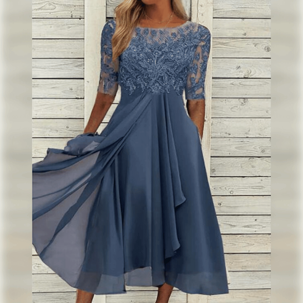 Melisande Robe Élégante Femme – Robe Longue en Mousseline Légère au Tombé Raffiné